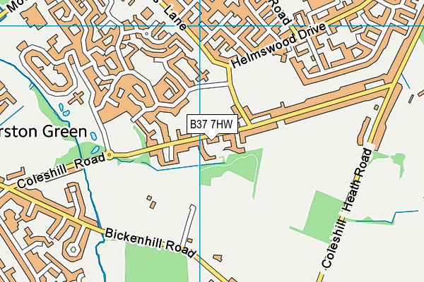 Chelmsley Town Football Club map (B37 7HW) - OS VectorMap District (Ordnance Survey)