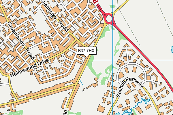 B37 7HX map - OS VectorMap District (Ordnance Survey)
