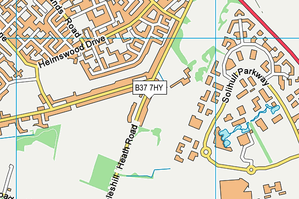 B37 7HY map - OS VectorMap District (Ordnance Survey)