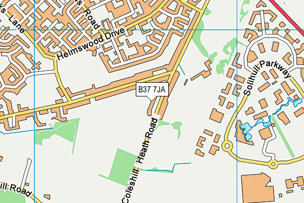 B37 7JA map - OS VectorMap District (Ordnance Survey)