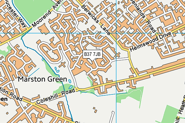 B37 7JB map - OS VectorMap District (Ordnance Survey)