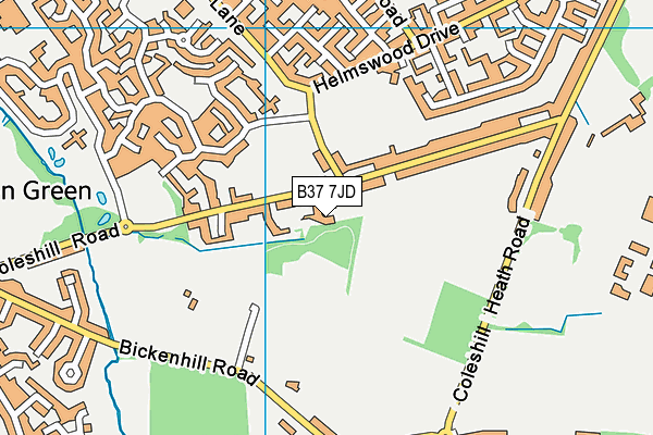 B37 7JD map - OS VectorMap District (Ordnance Survey)