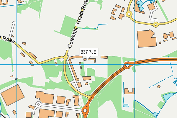 B37 7JE map - OS VectorMap District (Ordnance Survey)