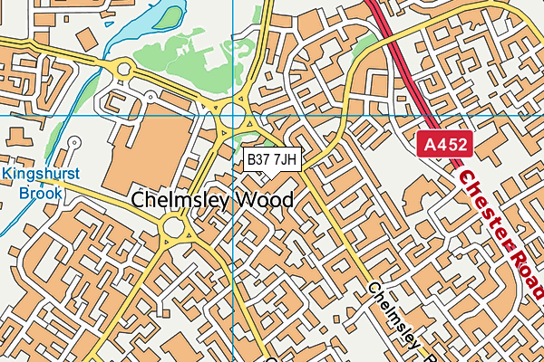 B37 7JH map - OS VectorMap District (Ordnance Survey)