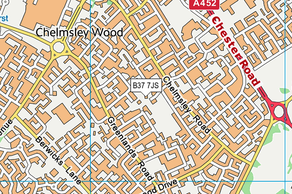 B37 7JS map - OS VectorMap District (Ordnance Survey)