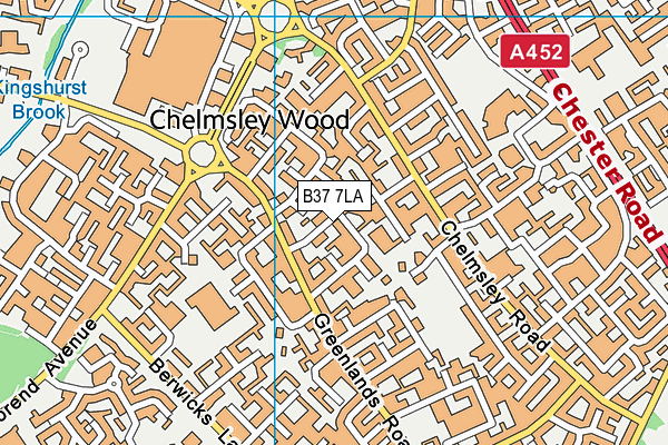 B37 7LA map - OS VectorMap District (Ordnance Survey)