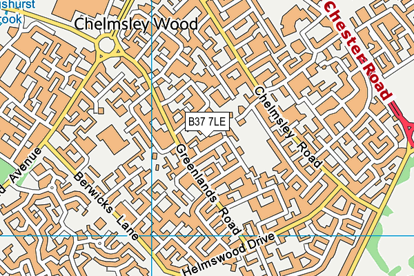 B37 7LE map - OS VectorMap District (Ordnance Survey)