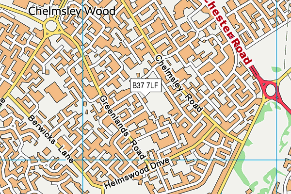 B37 7LF map - OS VectorMap District (Ordnance Survey)