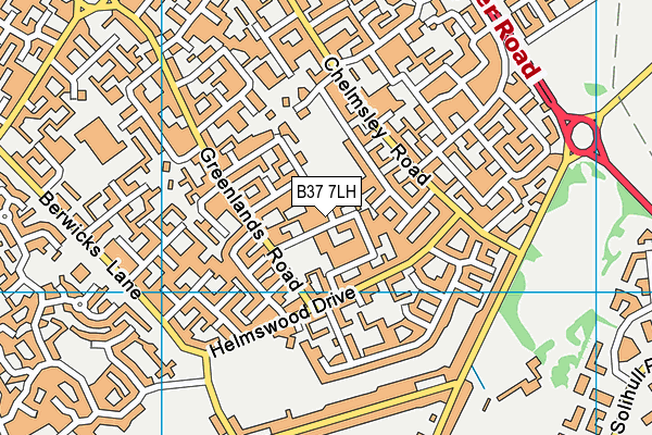 B37 7LH map - OS VectorMap District (Ordnance Survey)