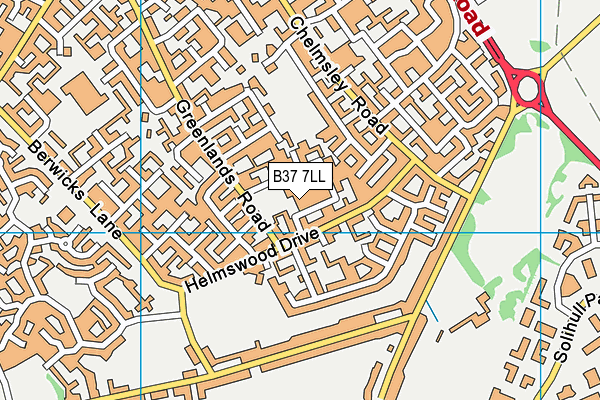 B37 7LL map - OS VectorMap District (Ordnance Survey)