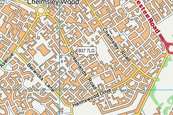 B37 7LQ map - OS VectorMap District (Ordnance Survey)