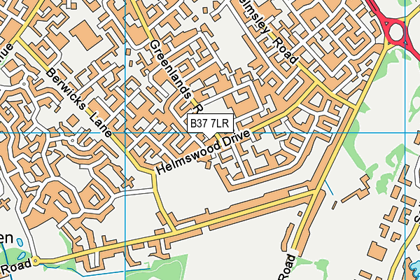 B37 7LR map - OS VectorMap District (Ordnance Survey)