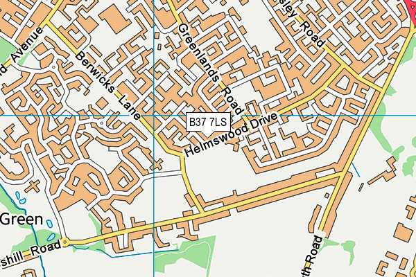 B37 7LS map - OS VectorMap District (Ordnance Survey)