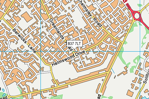 B37 7LT map - OS VectorMap District (Ordnance Survey)