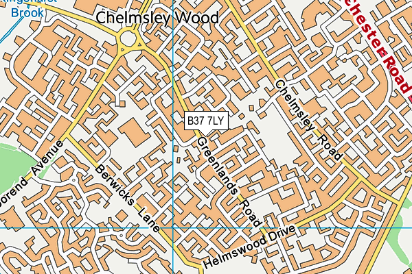 B37 7LY map - OS VectorMap District (Ordnance Survey)