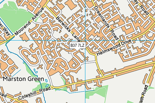 B37 7LZ map - OS VectorMap District (Ordnance Survey)