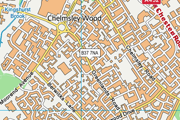 B37 7NA map - OS VectorMap District (Ordnance Survey)