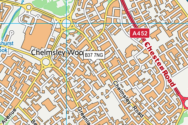 B37 7NG map - OS VectorMap District (Ordnance Survey)