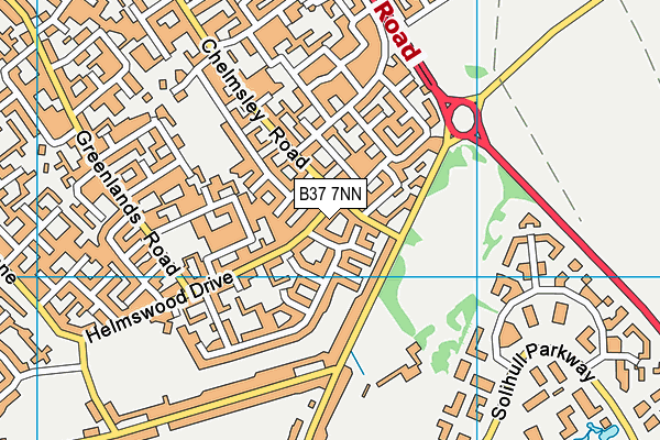 B37 7NN map - OS VectorMap District (Ordnance Survey)