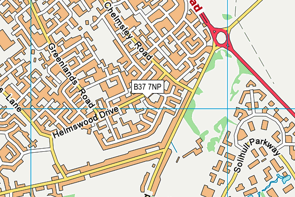 B37 7NP map - OS VectorMap District (Ordnance Survey)