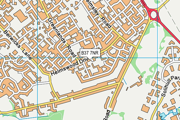 B37 7NR map - OS VectorMap District (Ordnance Survey)