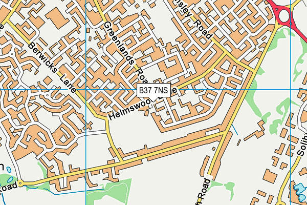 B37 7NS map - OS VectorMap District (Ordnance Survey)