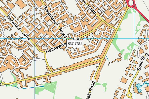 B37 7NU map - OS VectorMap District (Ordnance Survey)