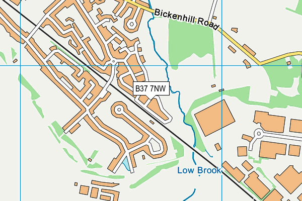 B37 7NW map - OS VectorMap District (Ordnance Survey)