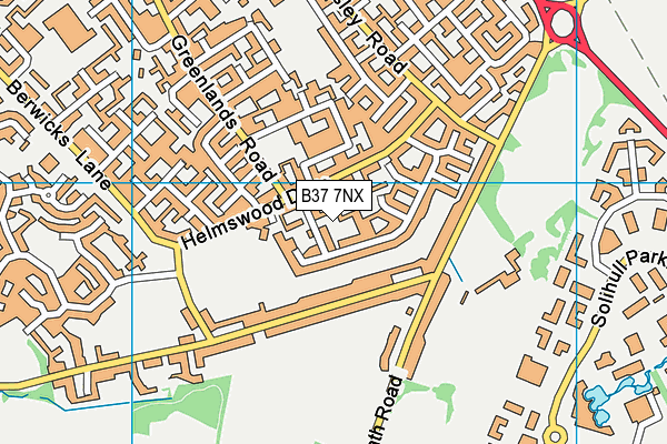 B37 7NX map - OS VectorMap District (Ordnance Survey)