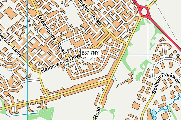 B37 7NY map - OS VectorMap District (Ordnance Survey)
