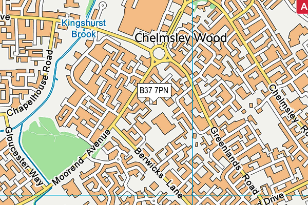 B37 7PN map - OS VectorMap District (Ordnance Survey)