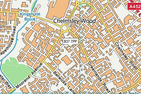 B37 7PP map - OS VectorMap District (Ordnance Survey)