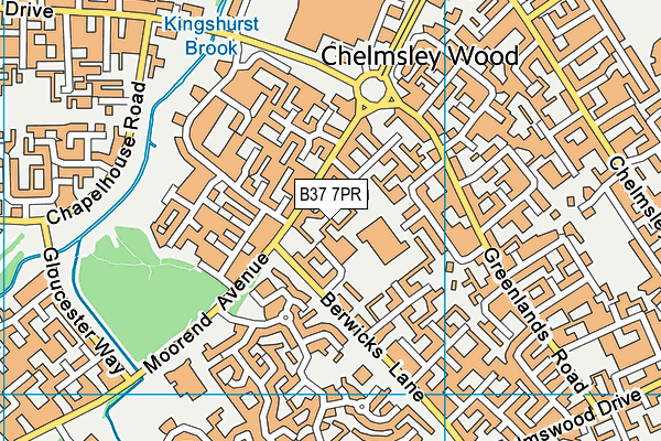 B37 7PR map - OS VectorMap District (Ordnance Survey)