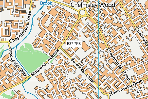 B37 7PS map - OS VectorMap District (Ordnance Survey)