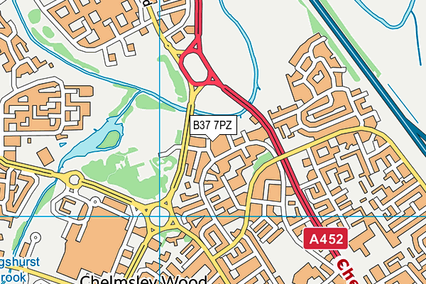 B37 7PZ map - OS VectorMap District (Ordnance Survey)