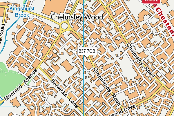 B37 7QB map - OS VectorMap District (Ordnance Survey)