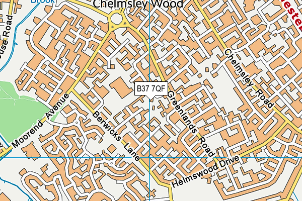 B37 7QF map - OS VectorMap District (Ordnance Survey)