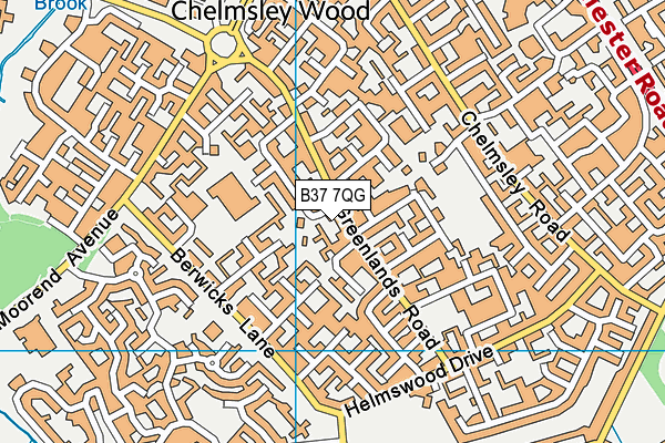 B37 7QG map - OS VectorMap District (Ordnance Survey)