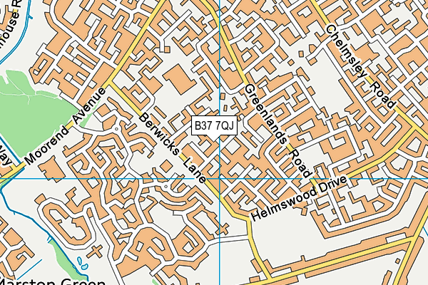 B37 7QJ map - OS VectorMap District (Ordnance Survey)