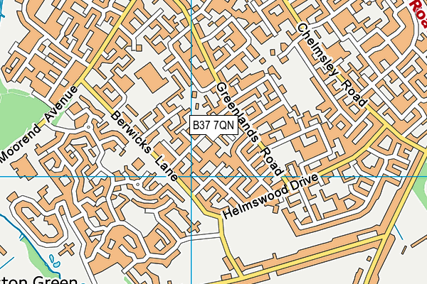 B37 7QN map - OS VectorMap District (Ordnance Survey)