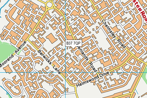 B37 7QP map - OS VectorMap District (Ordnance Survey)