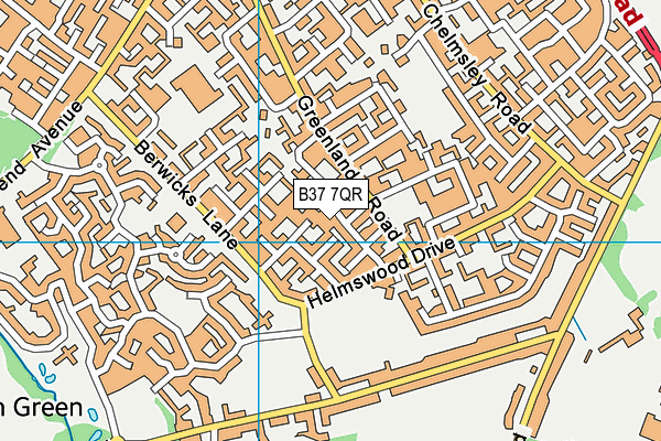 B37 7QR map - OS VectorMap District (Ordnance Survey)