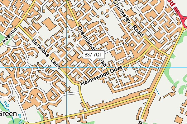 B37 7QT map - OS VectorMap District (Ordnance Survey)