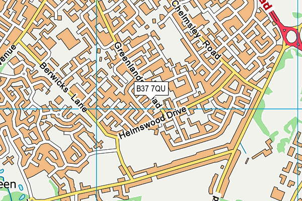 B37 7QU map - OS VectorMap District (Ordnance Survey)