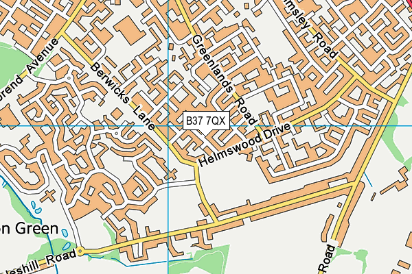 B37 7QX map - OS VectorMap District (Ordnance Survey)