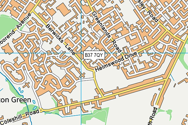 B37 7QY map - OS VectorMap District (Ordnance Survey)