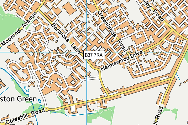 B37 7RA map - OS VectorMap District (Ordnance Survey)
