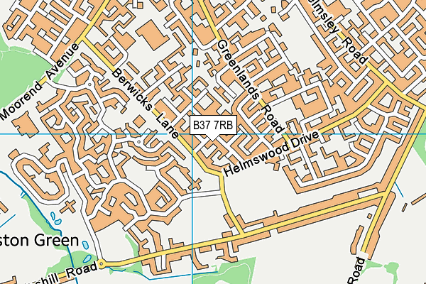 B37 7RB map - OS VectorMap District (Ordnance Survey)
