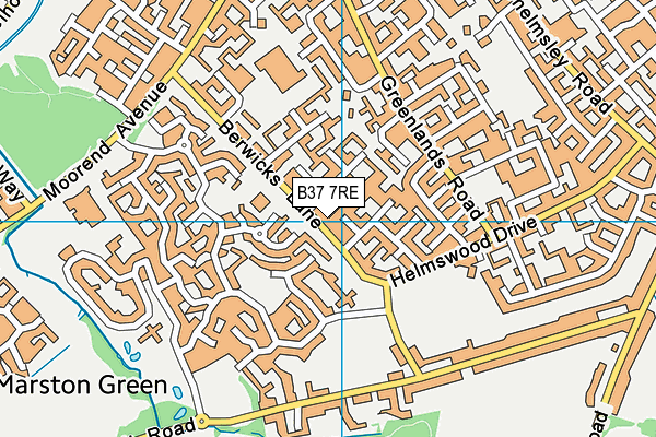 B37 7RE map - OS VectorMap District (Ordnance Survey)