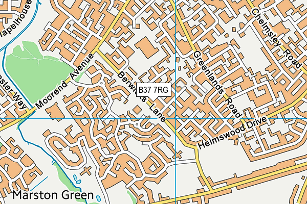 B37 7RG map - OS VectorMap District (Ordnance Survey)